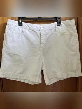 Faded Glory White Rolled-Hem Bermuda Shorts
